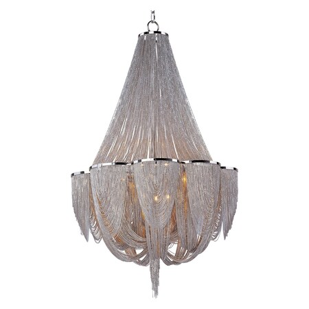 Maxim Twelve Light Polished Nickel Up Chandelier 21466NKPN